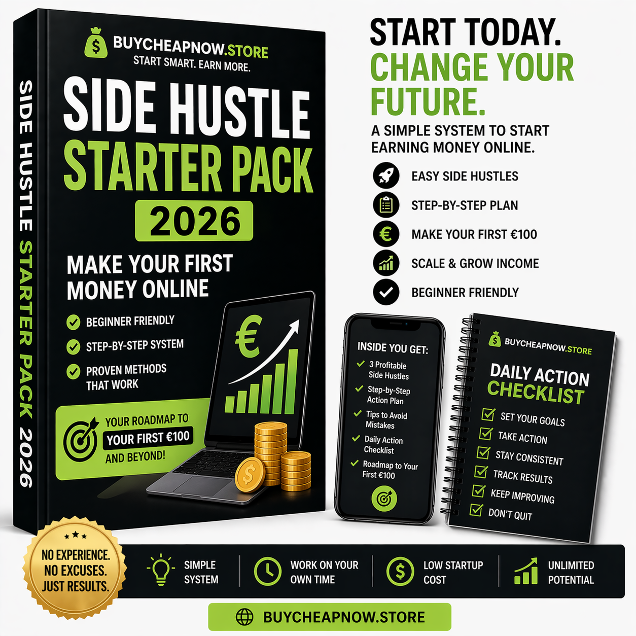 Side Hustle Starter Pack 2026 β Make Your First Money Online (Beginner System)