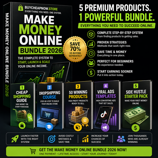 Make Money Online Bundle 2026 – Dropshipping, Products, Ads & Side Hustle System