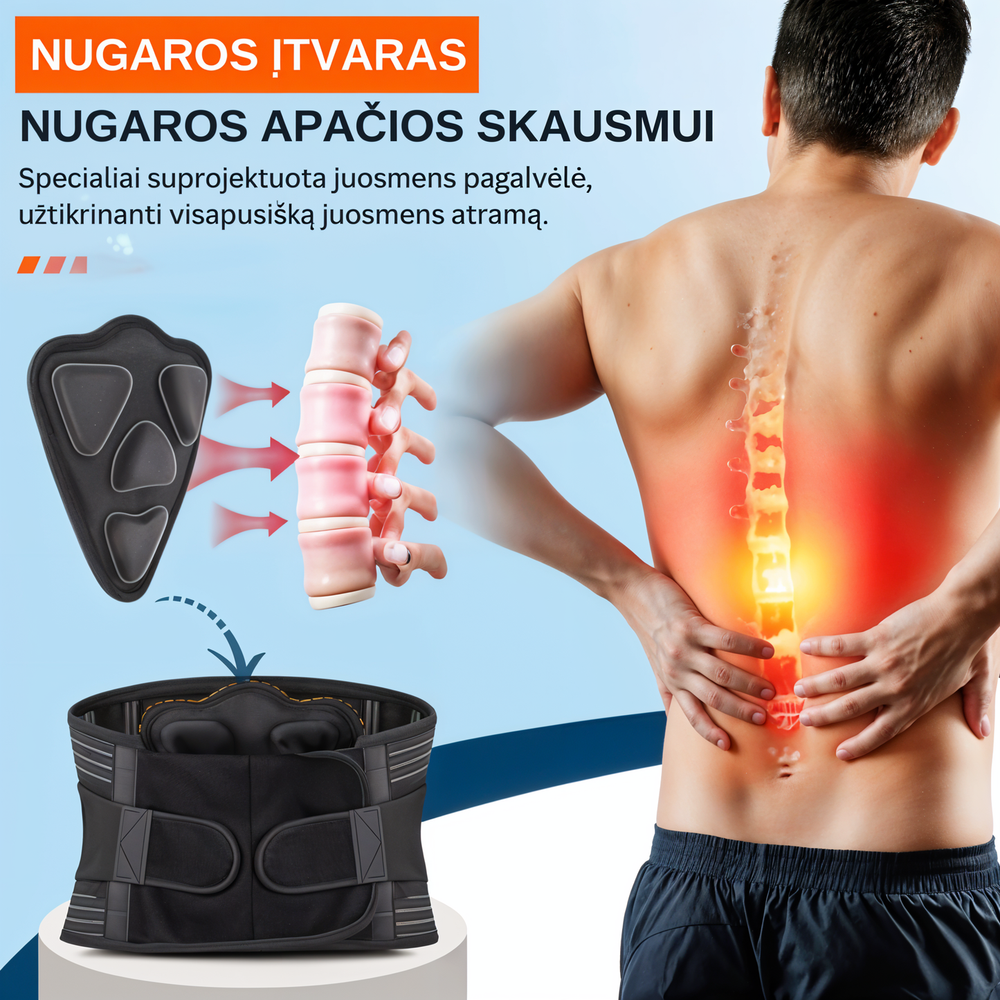 Lumbar Support Belt for Lower Back Relief